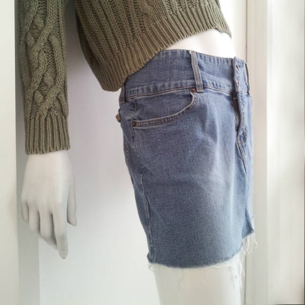 Tommy Hilfiger 90s Vintage Cut Off Jean Mini Skirt